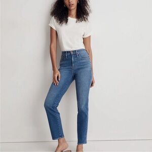 MADEWELL Stovepipe Medium Wash Blue Jeans